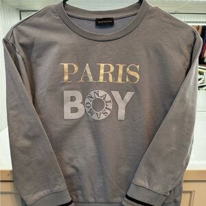 Monnalisa Light Blue / Grey Paris Boy Sweatshirt Size 6 and 8